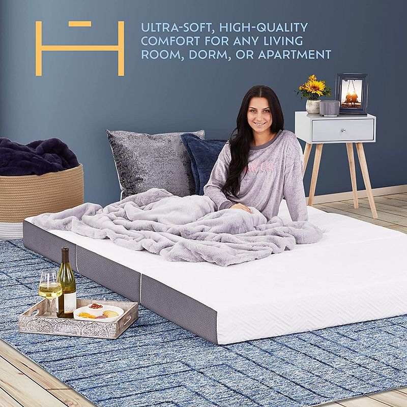 Heyward 6” Trifold Full Size Mattress， Machine Washable Memory Foam Mattress