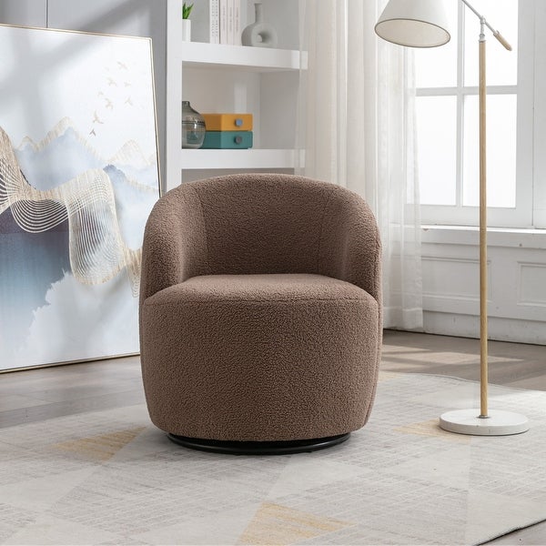 Teddy Fabric Swivel Accent Armchair Barrel Chair