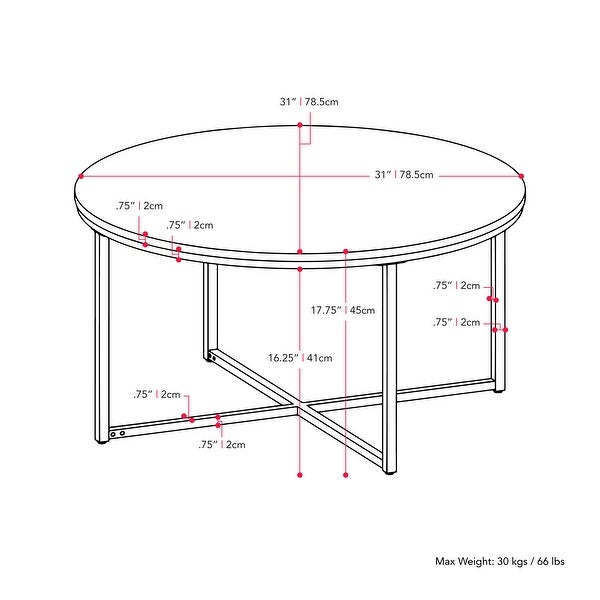 CorLiving Ayla Grey Marbled Effect Coffee Table