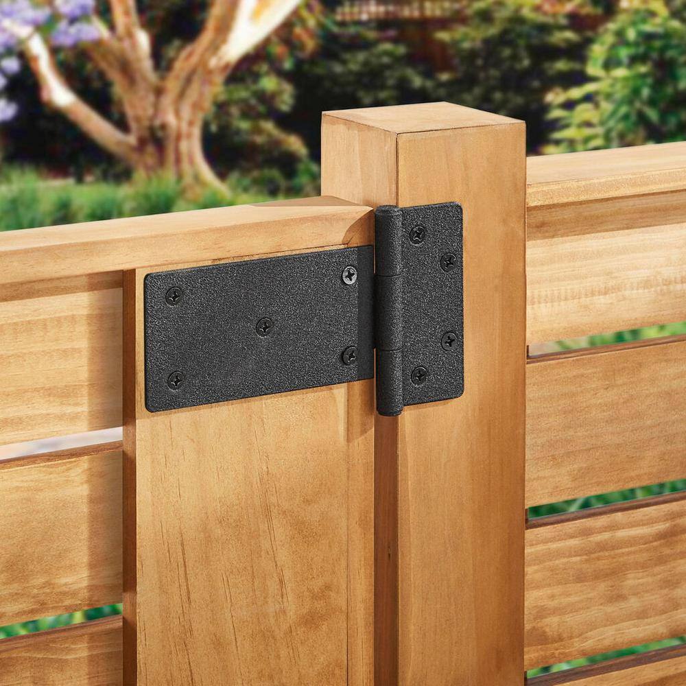 Everbilt Black Rust Defender Decorative Gate Hinge and Pull Set 60234