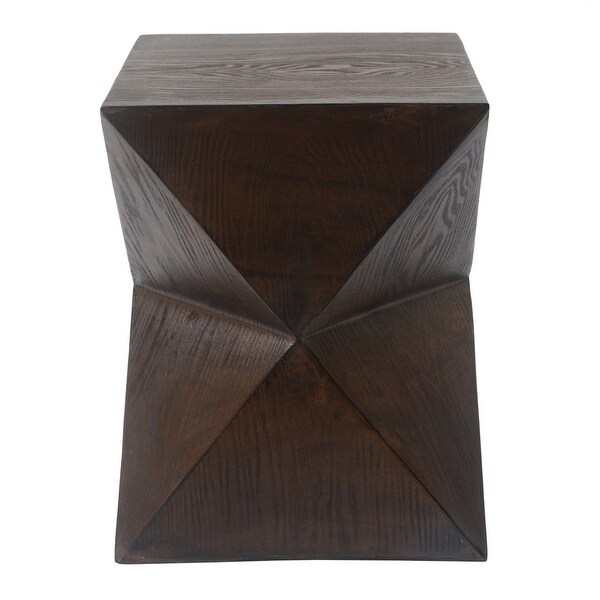 Prismatic WoodLike Grain Indoor Outdoor Lightweight Concrete Side Table