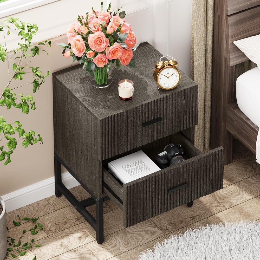 2 Drawer Nightstand  Modern Night Stands Bed Side Table