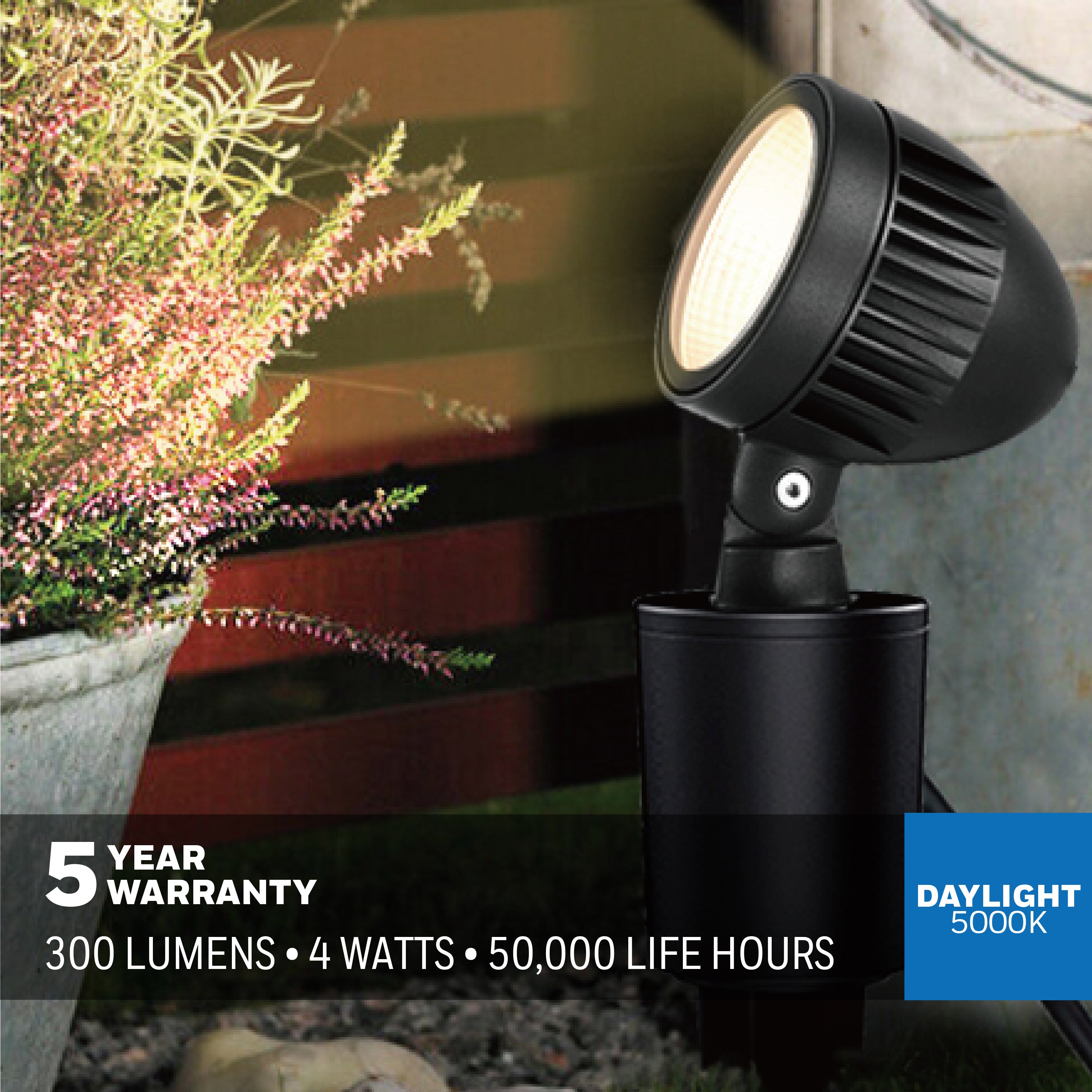 Honeywell 300 Lumen LED Spot Light Garden Light， Plug-in (2-Pack)