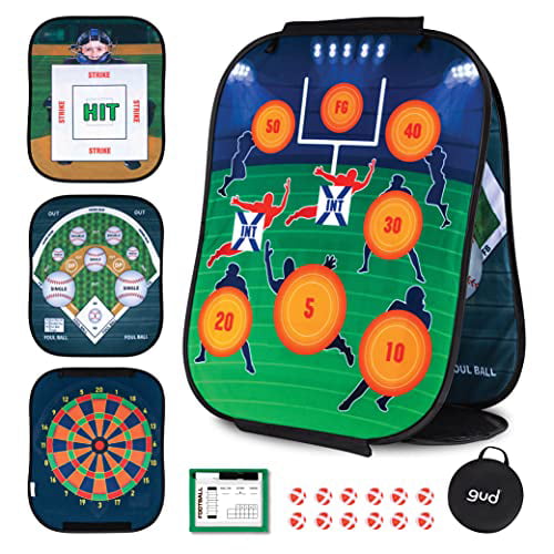 GUD 3 in 1 Dart Board， Football， Baseball sports Game， Target Toss Toys， Kids Adults and Family sports Gift Set， Indoor Outdoor Yard Lawn Boys Birthday All Year Old Ages