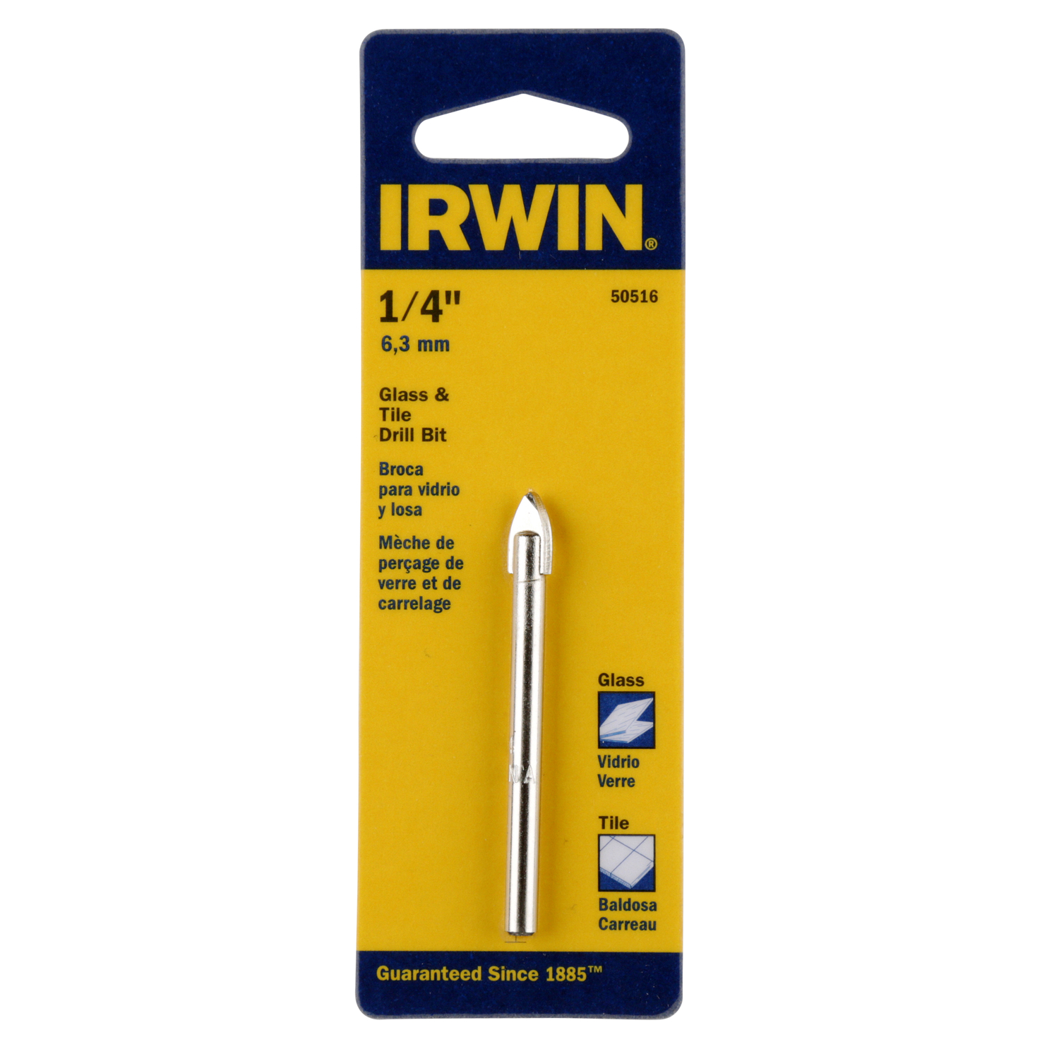 Irwin 1/4 in. X 4 in. L Carbide Tipped Glass And Tile Drill Bit 1 pc