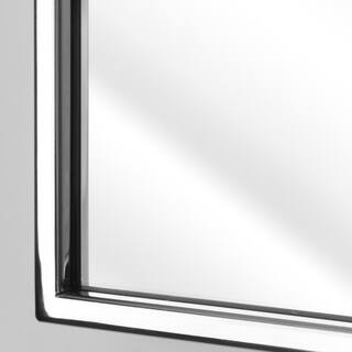 Deco Mirror 24 in. W x 30 in. H Framed Rectangular Bathroom Vanity Mirror in Bright chrome 8430