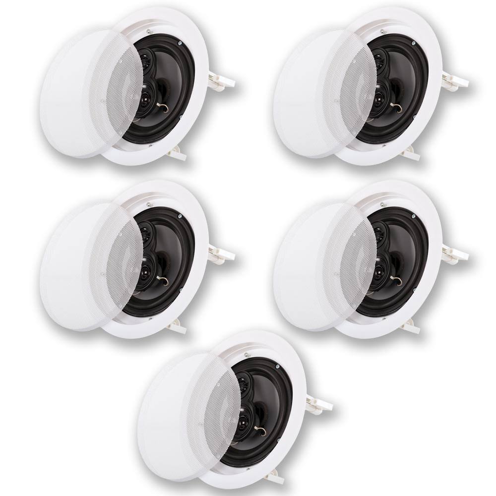 Acoustic Audio by Goldwood In-Ceiling 8 in. Home 5 Speaker Set 3 Way 1750-Watt CS-IC83-5S