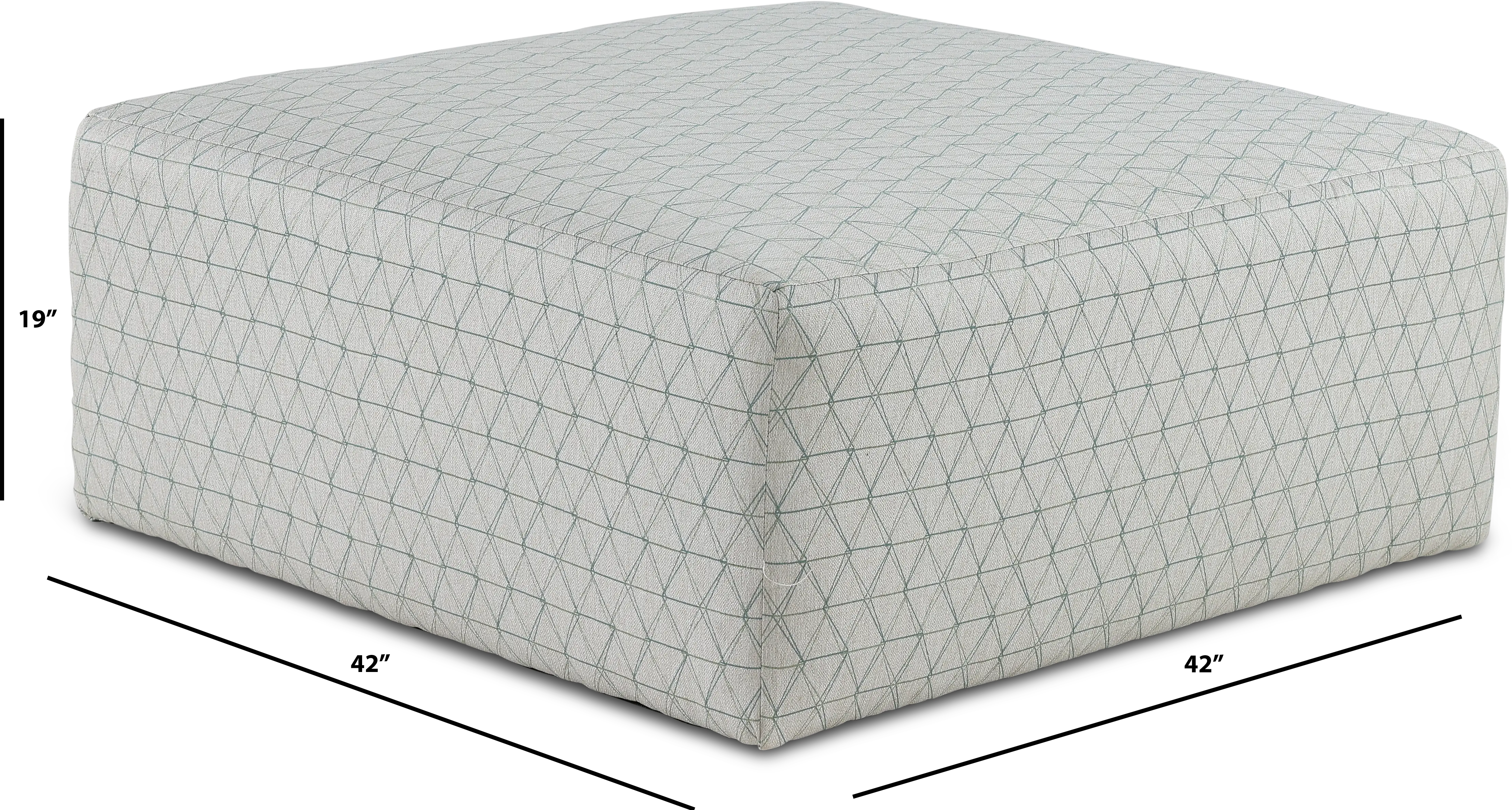 Zeller White and Gray Cocktail Ottoman