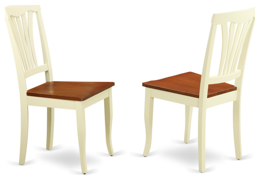 Set of 2 Avon Dining Chair Wood Seat  Buttermilk/Cherry Finish   Transitional   Dining Chairs   by Timeout PRO  Houzz