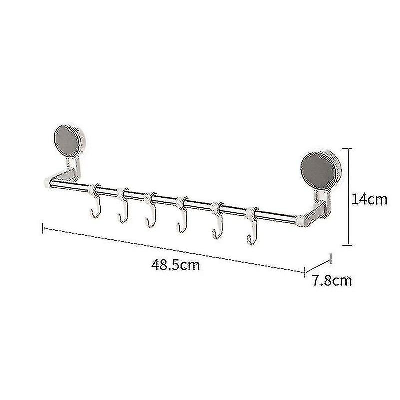 Hmwy-wall Mounted Kitchen Racks Bathroom Towel Hooks Self Adhesive No Drilling Stainless Steel Hanger