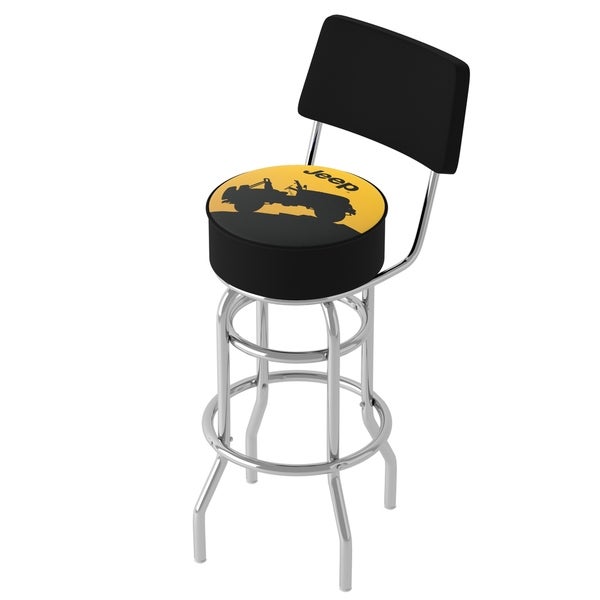 Jeep Silhouette 360 Degree Swivel Barstool with Foam Padded Seat And Back - 20 x 20 x 31