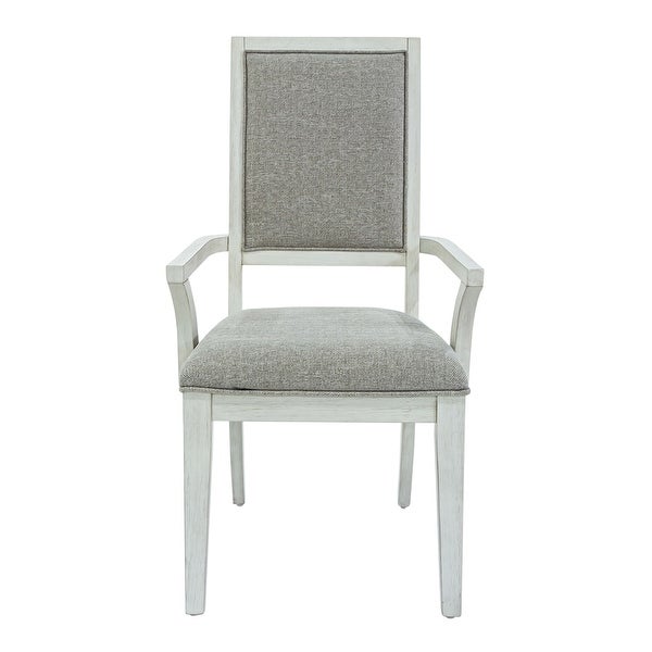 Mirage Wirebrushed White Uph Arm Chair- Set of 2 (Set of 2)