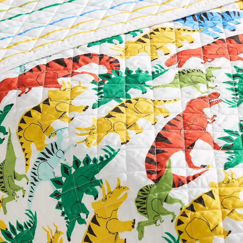 The Big One? Reversible Kian Dino Quilt Set with Shams