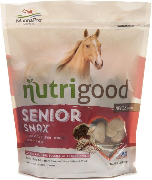 NutriGood Senior Snax Apple Flavor Horse Treat， 2-lb bag