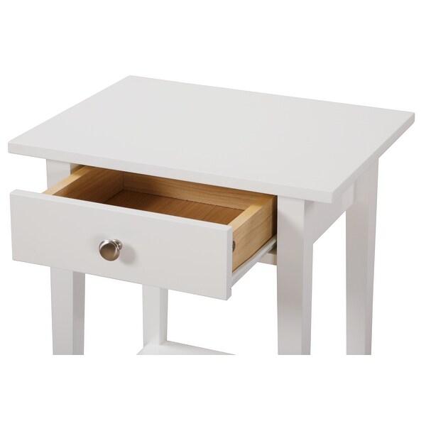 LYKE Home Open Shelf White Nightstand - - 27509606