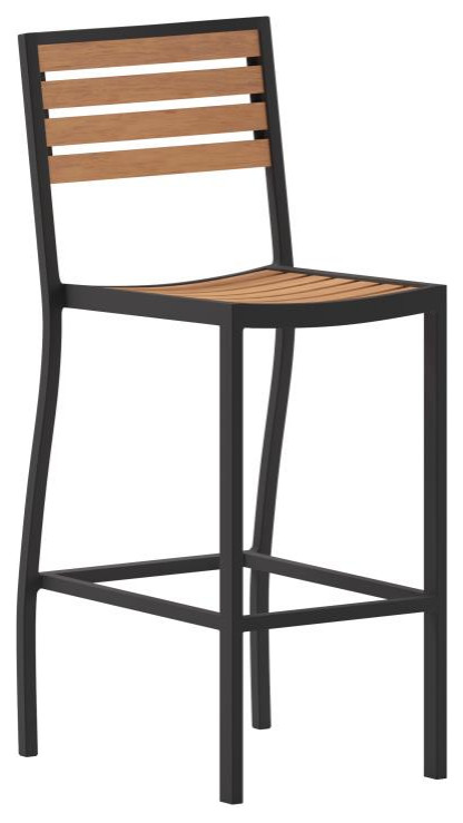 Faux Teak Patio Bar Stool   Transitional   Outdoor Bar Stools And Counter Stools   by PARMA HOME  Houzz