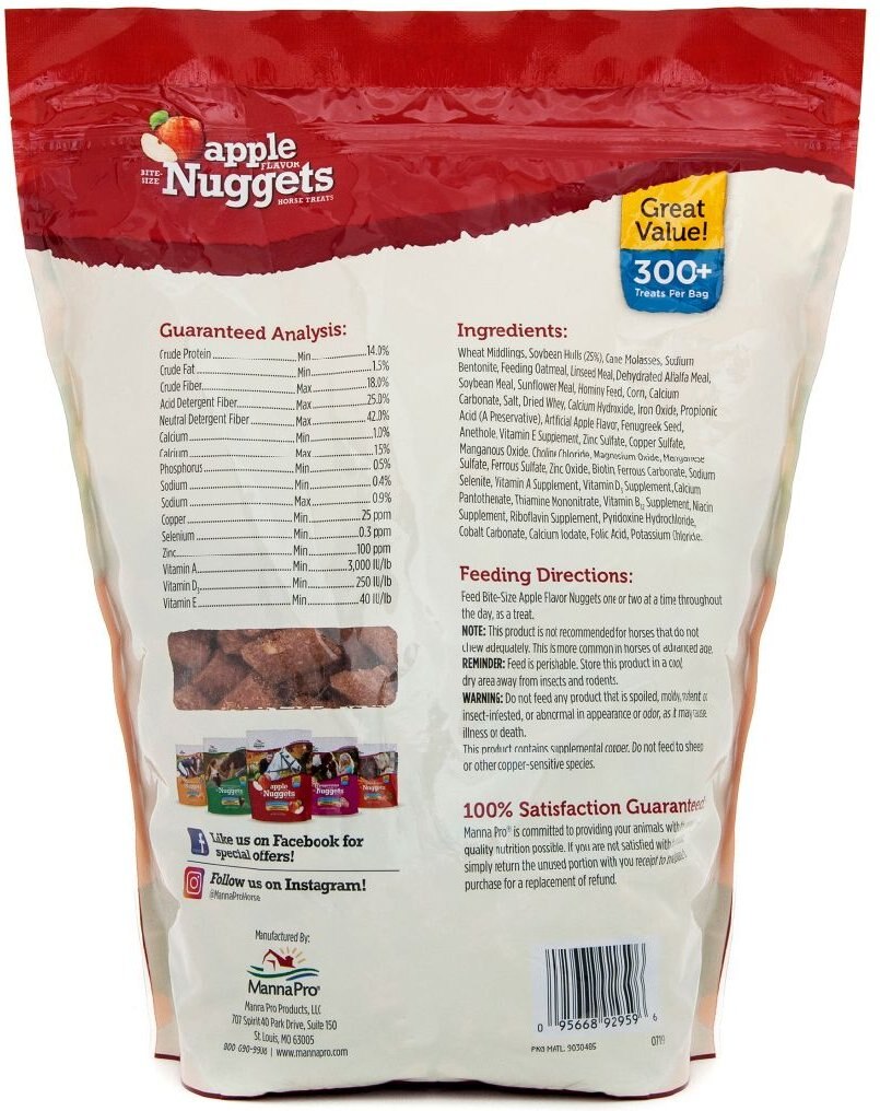 Manna Pro Bite-Size Nuggets Apple Flavored Horse Training Treats