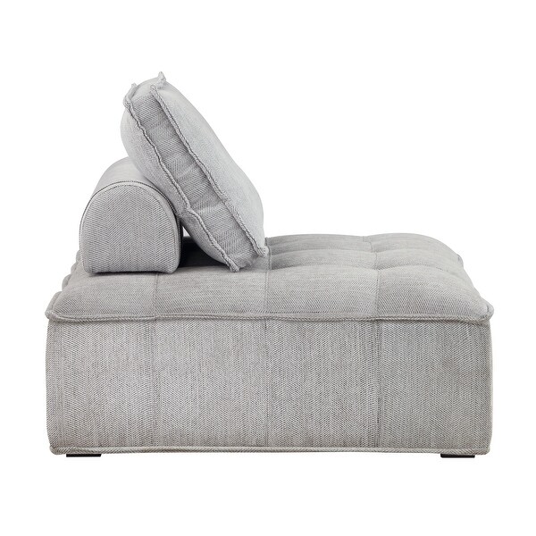 Upholstered Armless Accent Chair Lazy Sofa Seating， Linen