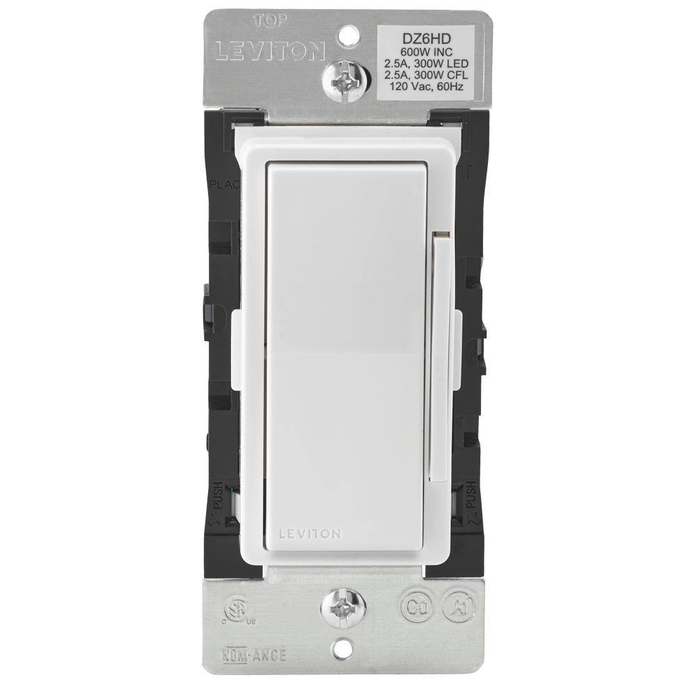 Leviton Decora Smart 600-Watt Single Pole Dimmer with Z-Wave Technology White R52-DZ6HD-2RW