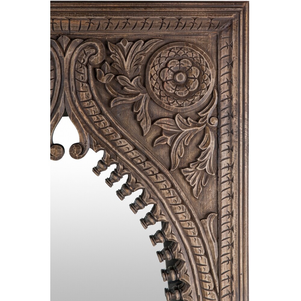 Artistic Weavers Emeka Hand Carved Wood Leaning Floor Mirror   72\