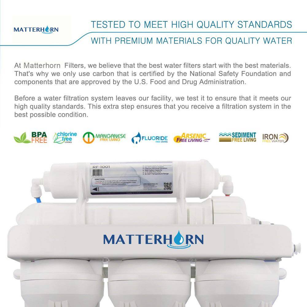 Matterhorn 7-Stage Under-Sink Superior Reverse Osmosis pH+ Alkaline Mineral and UV Water Filtration System with 50 GPD Membrane MRO-7050