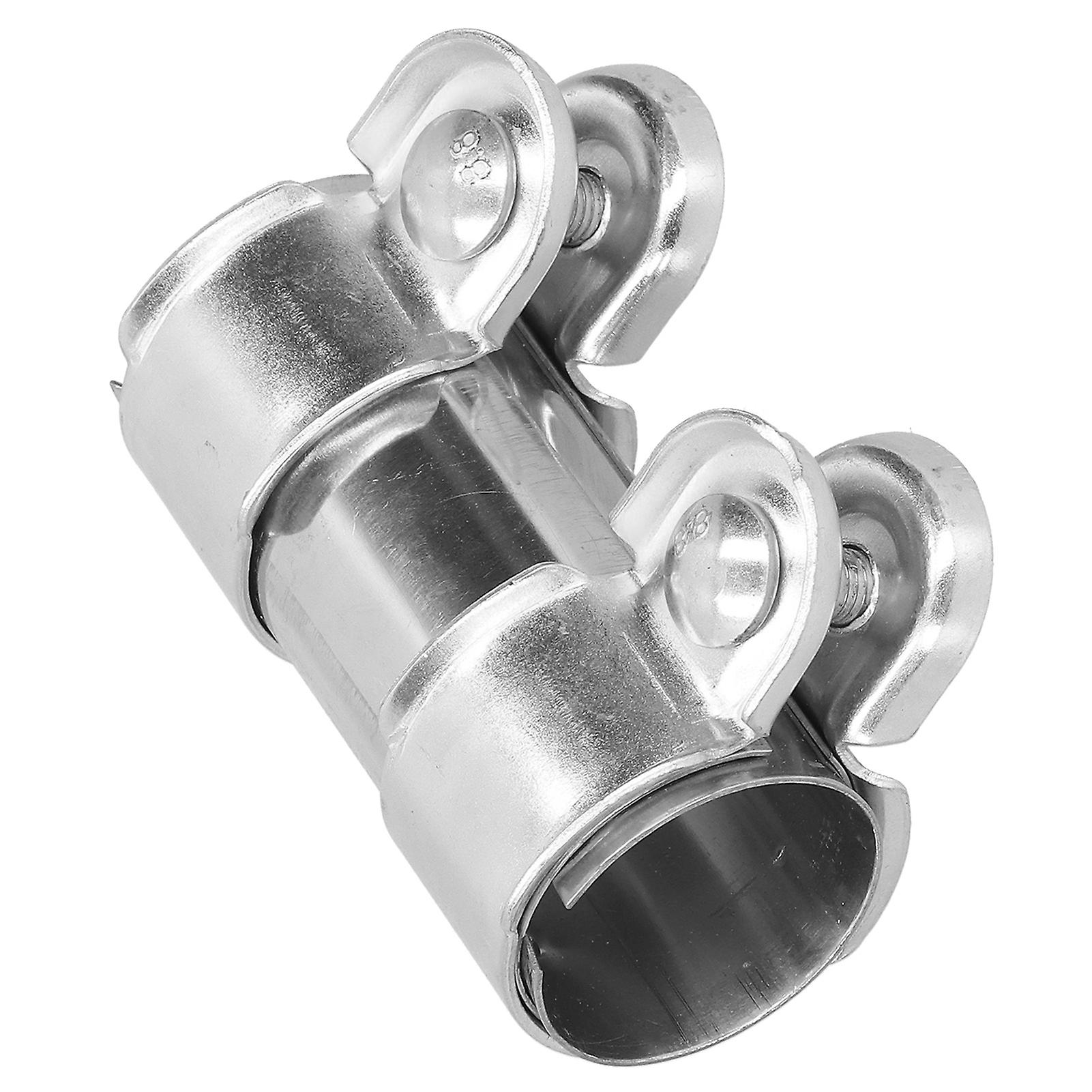 1.4in Exhaust Pipe Joiner Double Clamp Sleeve Band Stainless Steel Butt Joint 3.7in Length