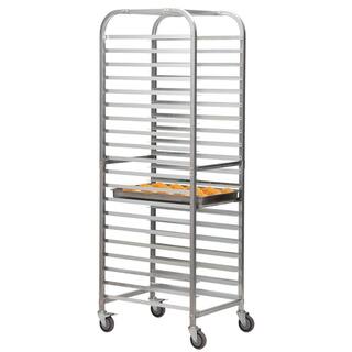 cadeninc 20-Tier Rolling Metal Pie Plate Cart with Wheels in Silver MIX-LQSY-285