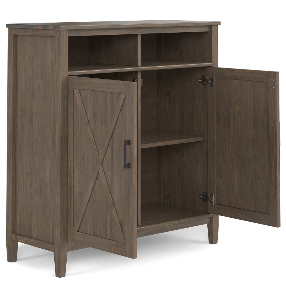 WYNDENHALL Cantina SOLID WOOD 39 inch Wide Transitional Medium Storage Cabinet in Smoky Brown   16\