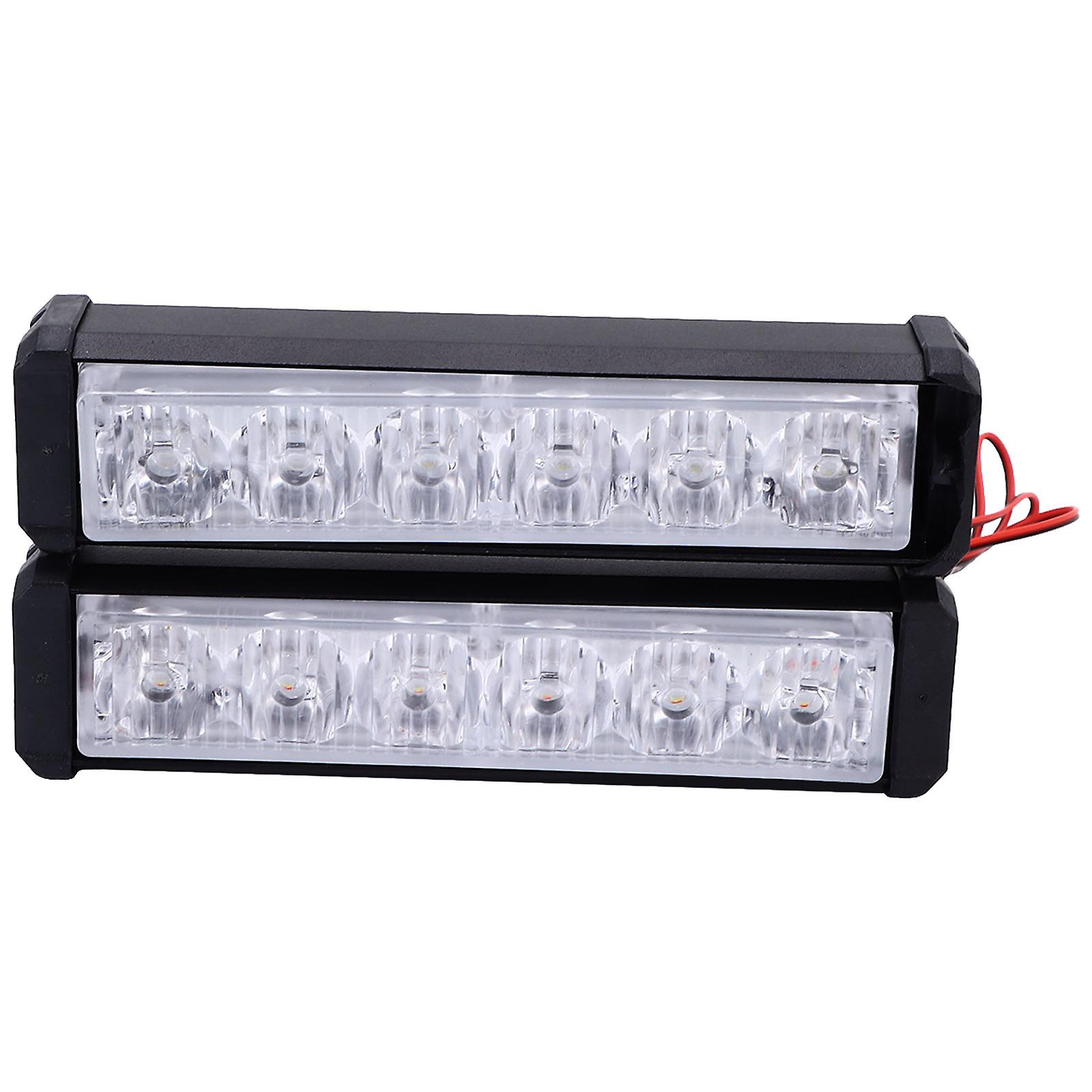 2pcs Cob Warning Strobe Flash Light 6leds Red Blue White Lighting Universal For Motorcycles Atvs Trucks Dc12v24v