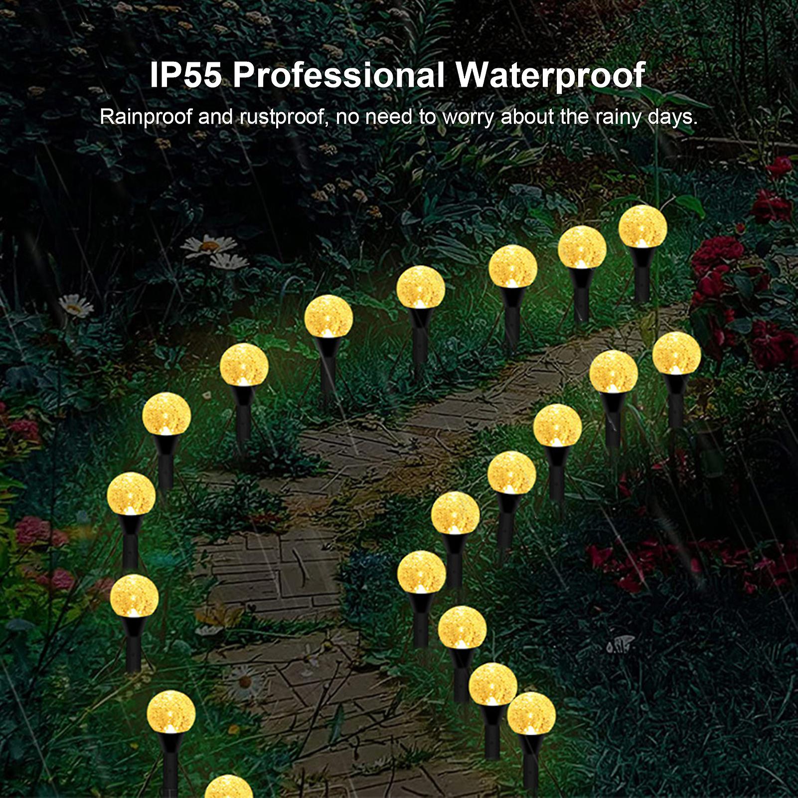 Ip65 15pcs Solar Bubbles Lawn Lamp String Light Pathway Garden Landscape Decoration