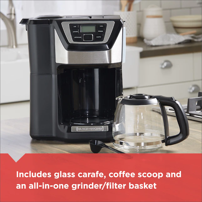 BLACK+DECKER 12-Cup Black/Stainless Residential Drip Coffee Maker， CM5000B