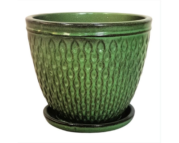 Waffle Planter， Green， Medium - ASCBRP6NO3JSGM