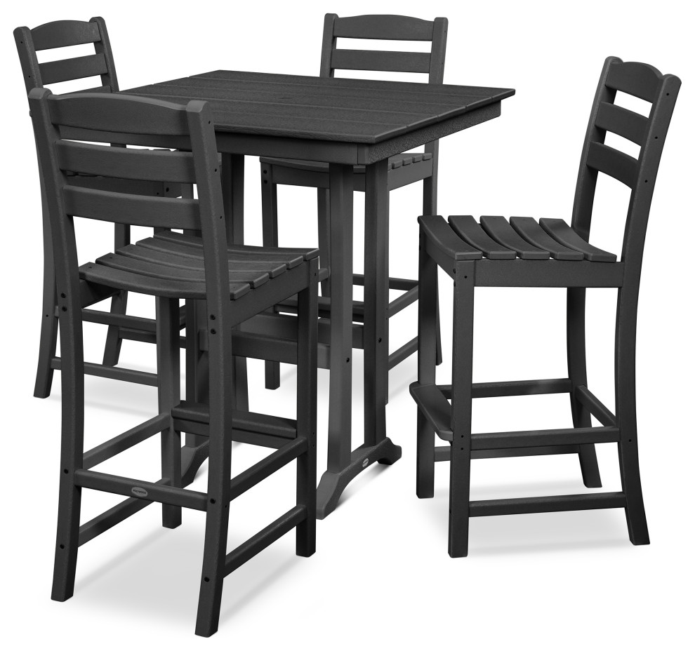 POLYWOOD La Casa Cafe 5 Piece Farmhouse Bar Set   Transitional   Outdoor Pub And Bistro Sets   by POLYWOOD  Houzz