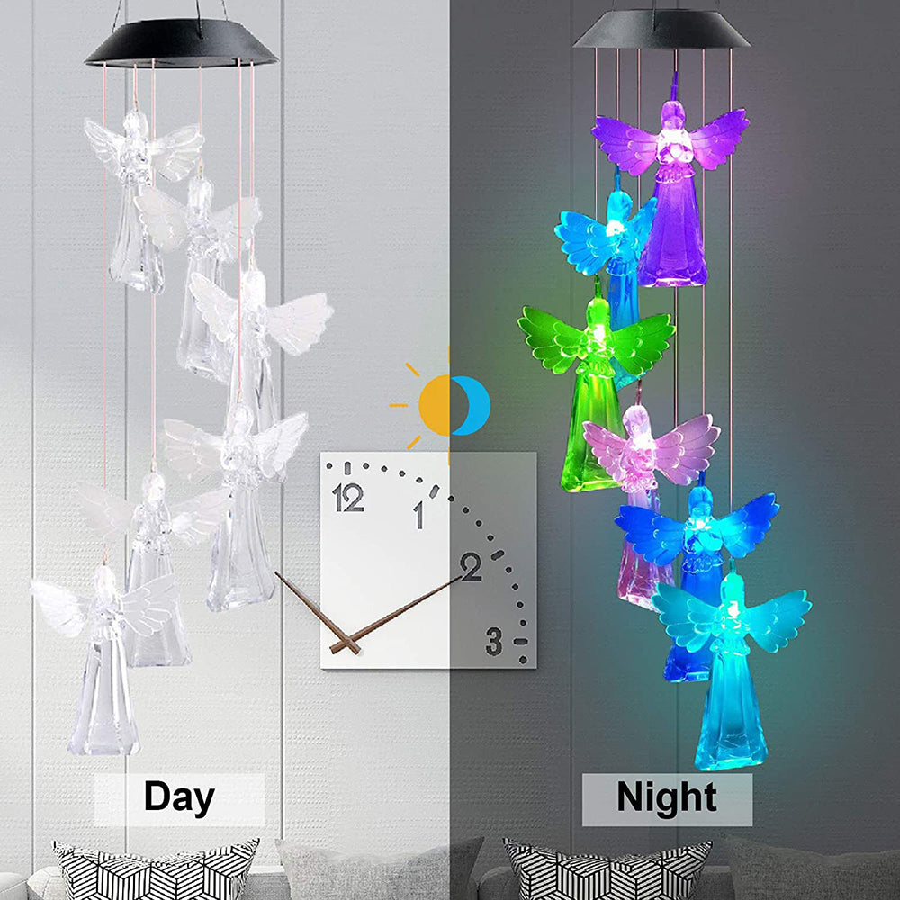 Solar Angel Wind Chimes Light Outdoor Decor LED Color Changing Lights Unique Gifts for Mothers Day， Fathers Day， Birthday