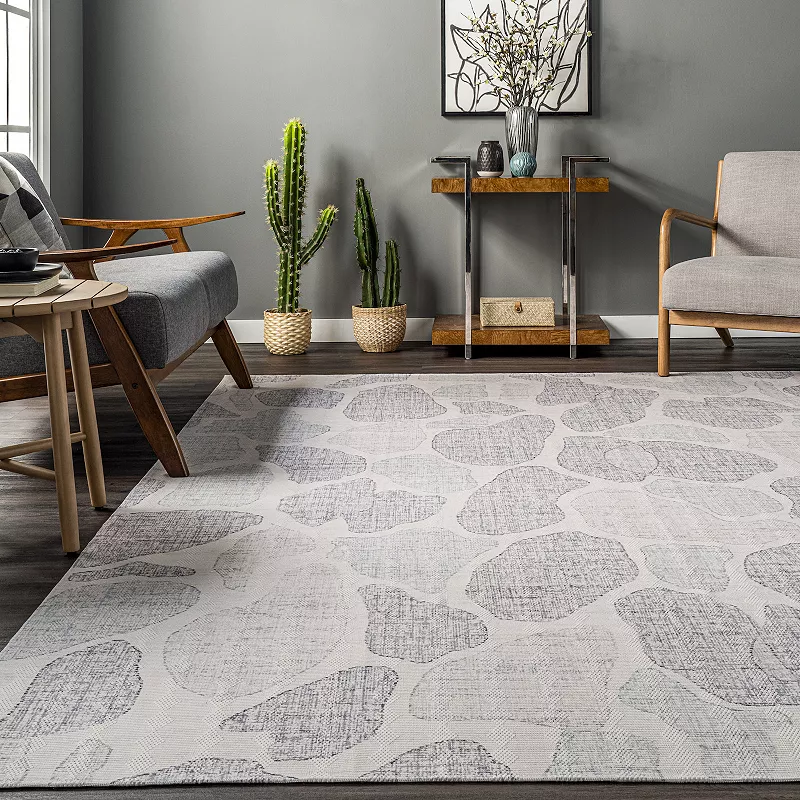 nuLOOM Gretta Abstract Stones Machine Washable Area Rug