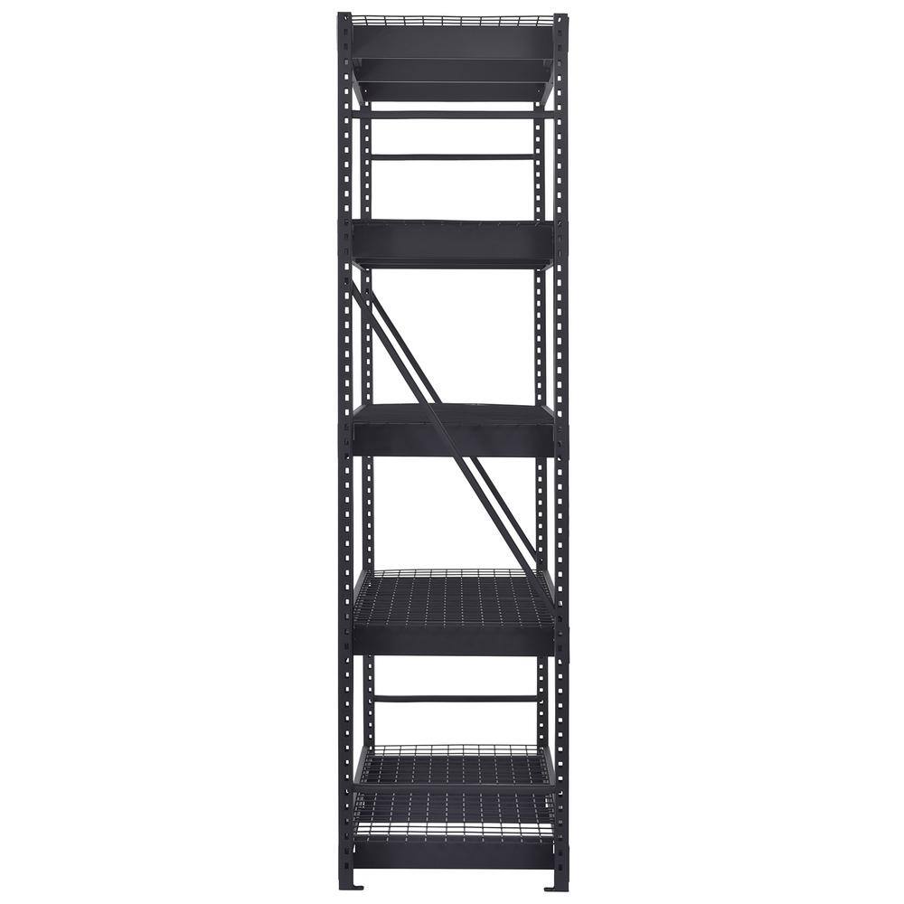 Husky 5-Tier Industrial Duty Steel Freestanding Garage Storage Shelving Unit in Black (90 in. W x 90 in. H x 24 in. D) N2W902490W5B