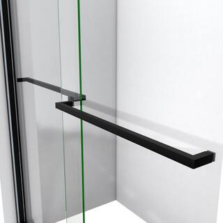 DreamLine Sapphire 56 in. - 60 in. W x 60 in. H Sliding Semi Frameless Tub Door in Satin Black with Clear Glass SHDR-6360602-09