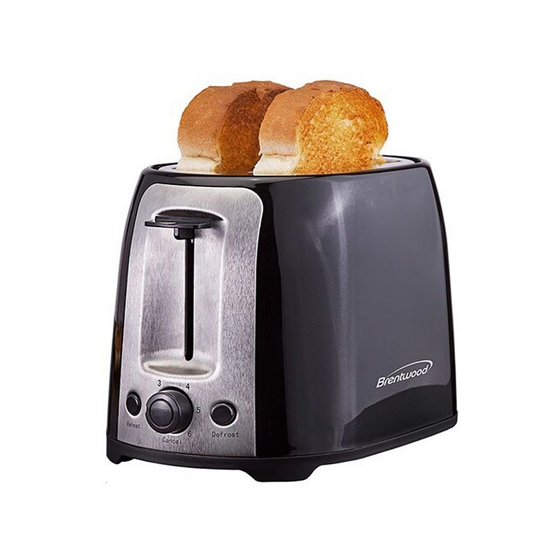 Brentwood  2 Slice Cool Touch Toaster in Black and Stainless Steel