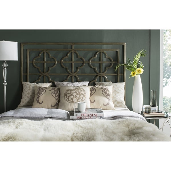 SAFAVIEH Lucina French Silver Metal Quatrefoil Headboard (Full) - - 10328866