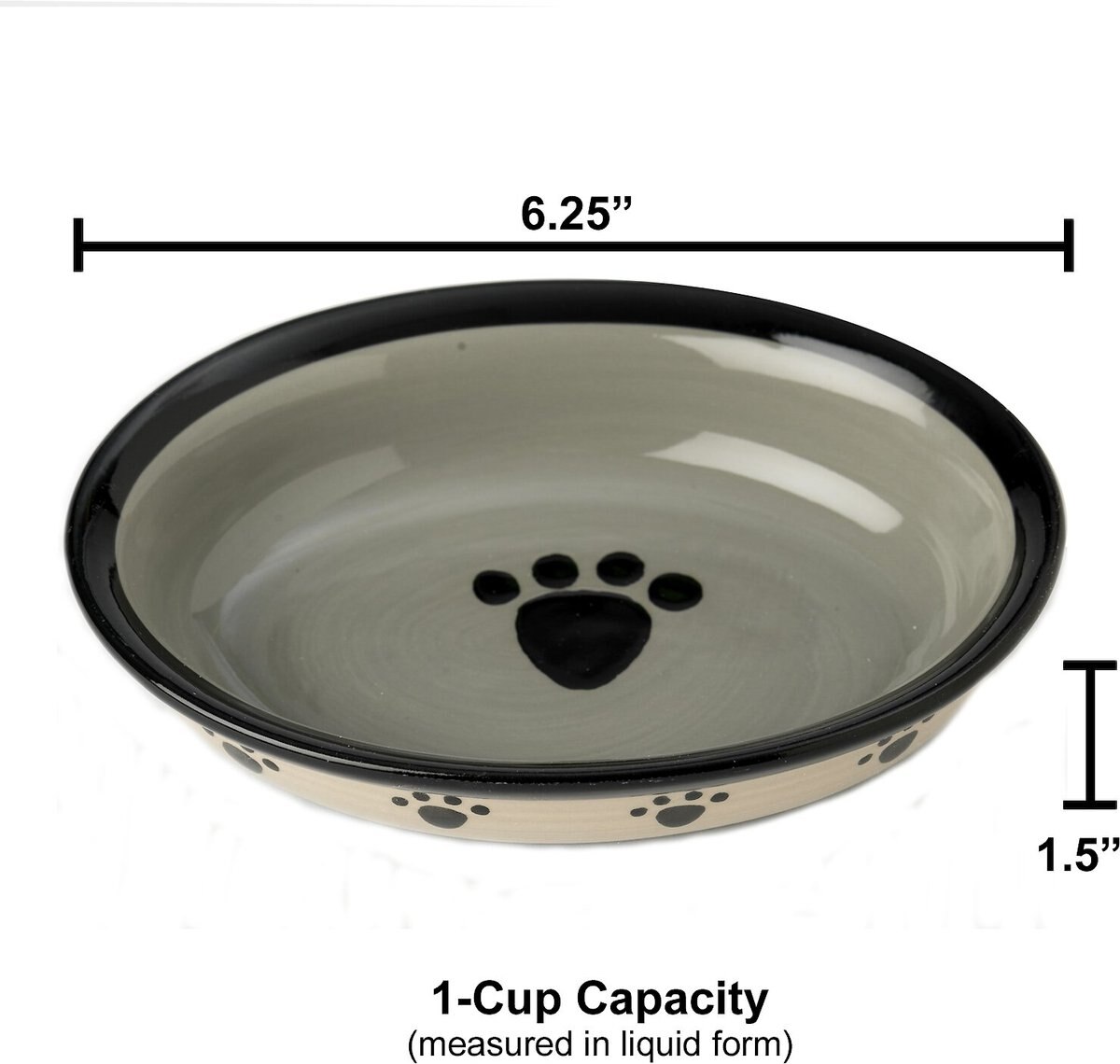 PetRageous Designs Metro Oval Ceramic Dog and Cat Dish