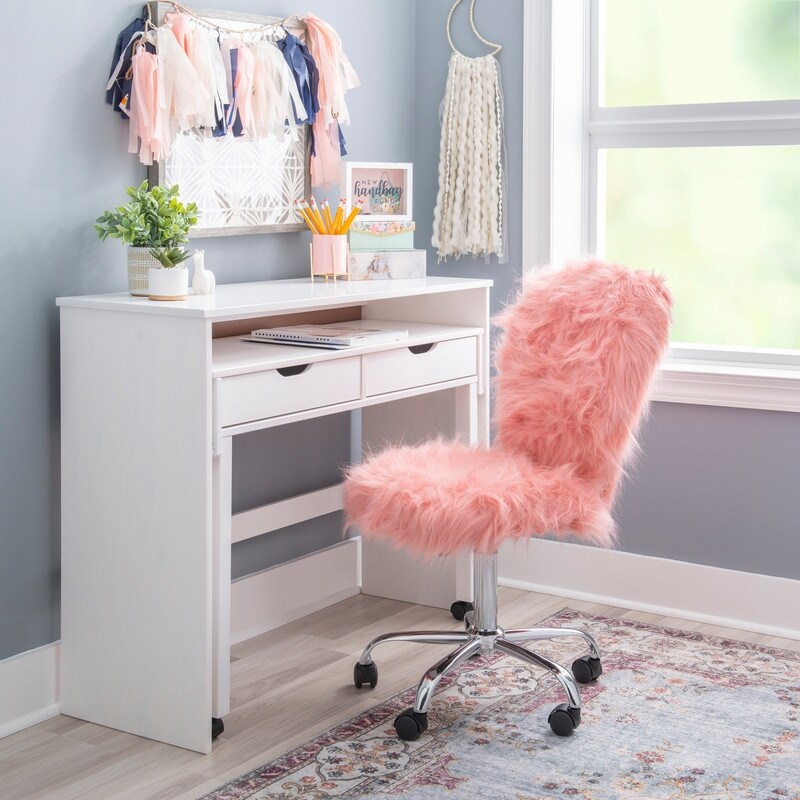 Clara Faux Fur Armless Office Chair