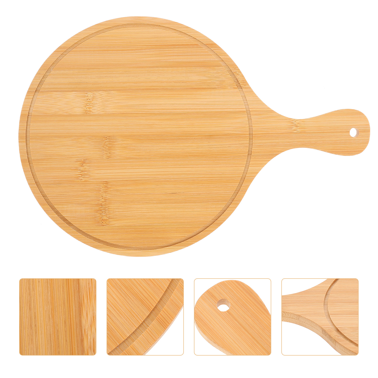 Board Pizza Serving Tray Plate Wooden Paddle Steak Peel Charcuterie Wood Round Cheese Cutting Bread Spatula