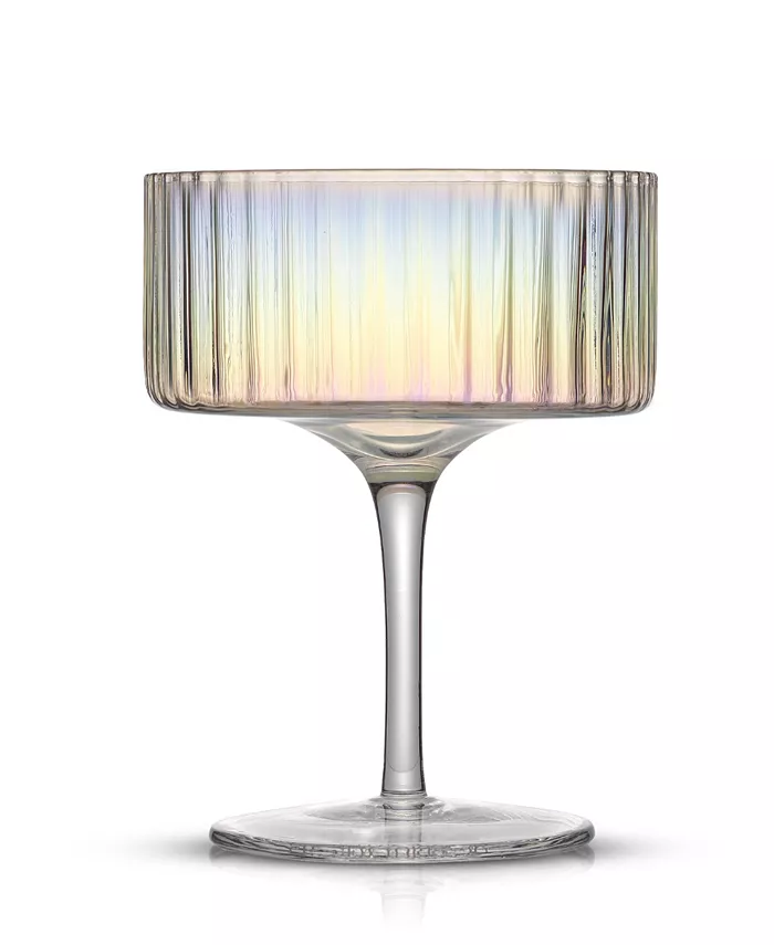 JoyJolt Christian Siriano Chroma Iridescent Coupe Martini Glasses