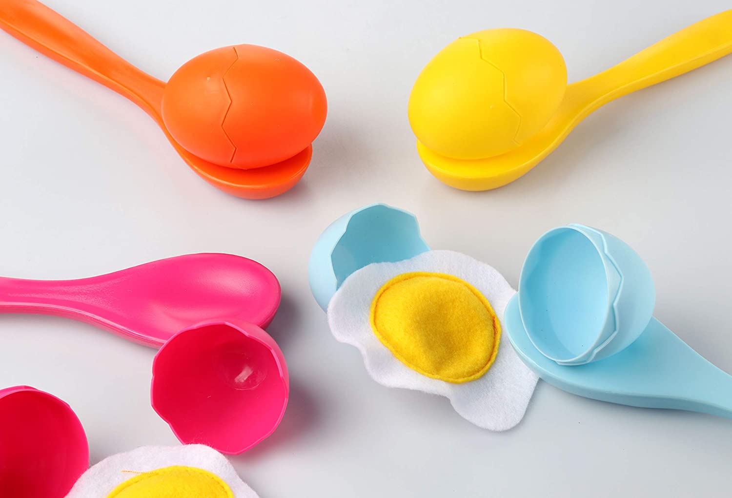 Egg and Spoon Race Game | Soft Egg Yolk-Filled Plastic Eggs Game