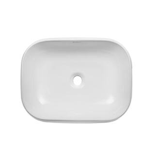 Swiss Madison Chateau Vessel Sink in Glossy White Square Ceramic SM-VS274