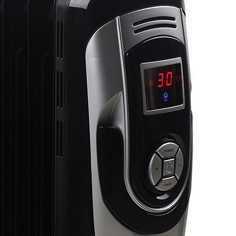 Optimus Digital 7 Fins Oil Filled Radiator Heater with Timer