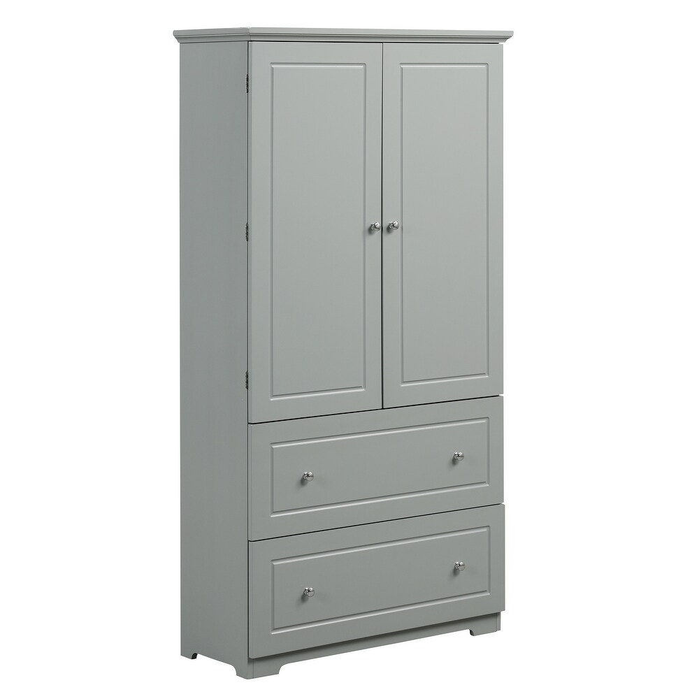 Bathroom Storage Cabinetwith Two Drawers and Adjustable Shelf