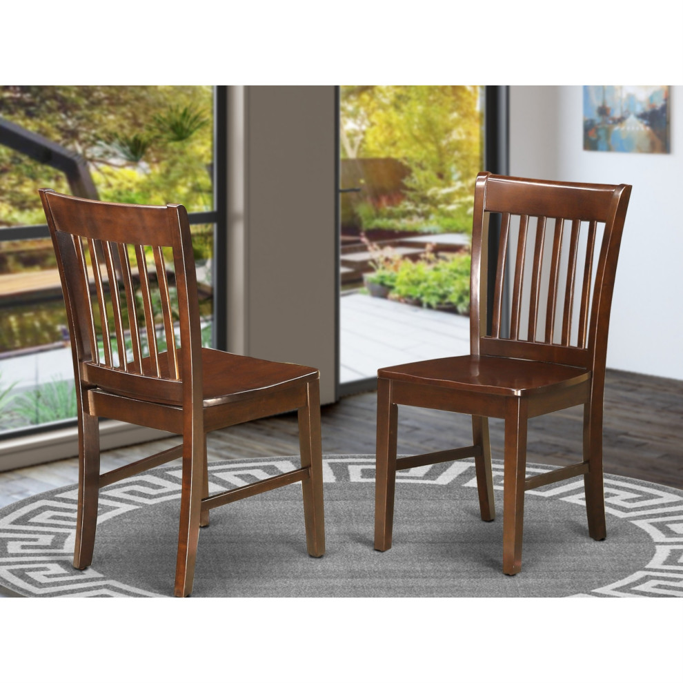 Set of 2 Norfolk Kitchen Dining Chair With Wood Seat  Mahogany Finish.   Transitional   Dining Chairs   by Timeout PRO  Houzz