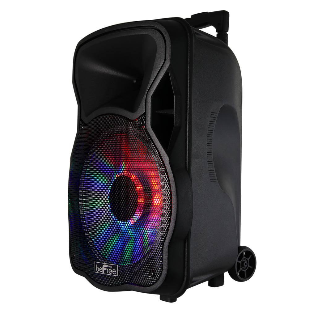 BEFREE SOUND 12 in. 2500-Watt Bluetooth Rechargeable Portable Party PA Speaker with Illuminating Lights 98595925M