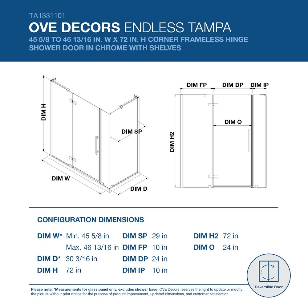 Endless Tampa Corner 45 5/8 to 46 13/16\